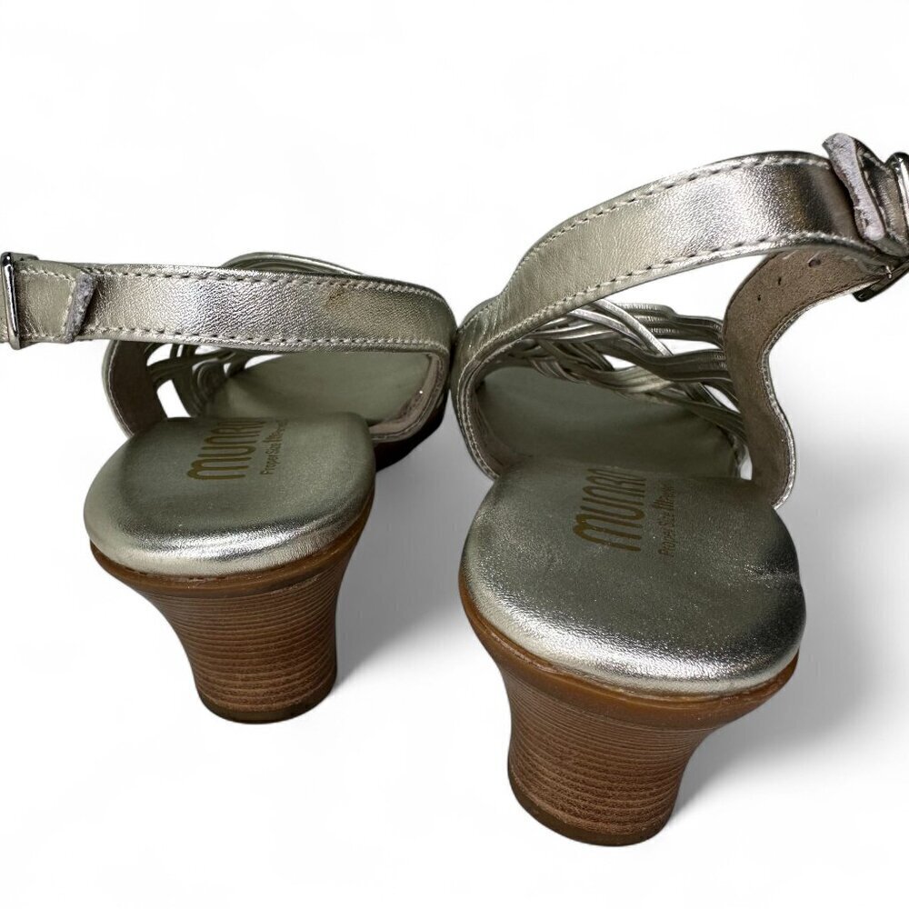 Munro Women's Marianna Slingback Sandal Sz 7 - Metallic Taupe - Picture 14 of 16